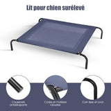 Lit Panier Surélevé et Aéré pour Animal Domestique Chiens, Tissu Confortable Etanche Résistant Nettoyage Facile