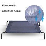 Lit Panier Surélevé et Aéré pour Animal Domestique Chiens, Tissu Confortable Etanche Résistant Nettoyage