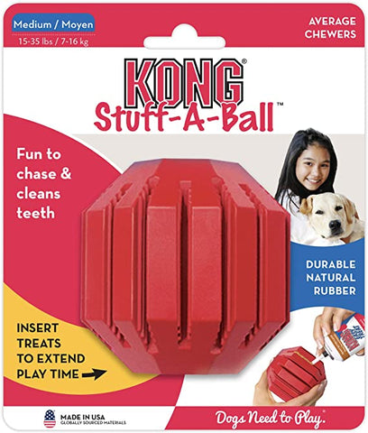 KONG - Stuff-A-Ball - Distributeur de Friandises Soin des Dents Taille Moyen